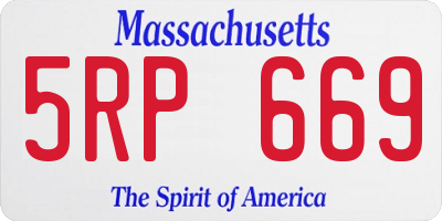 MA license plate 5RP669