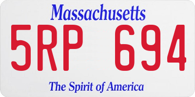 MA license plate 5RP694