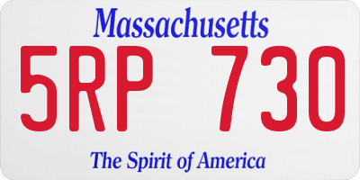 MA license plate 5RP730