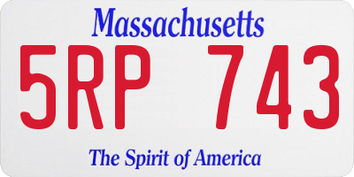 MA license plate 5RP743