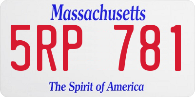 MA license plate 5RP781
