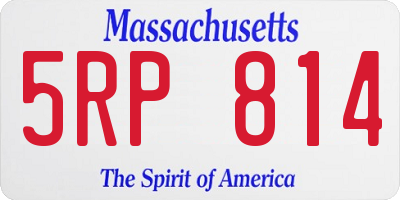 MA license plate 5RP814