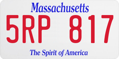 MA license plate 5RP817