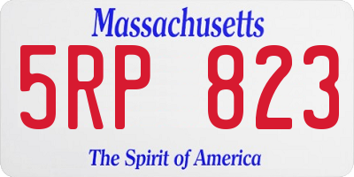 MA license plate 5RP823