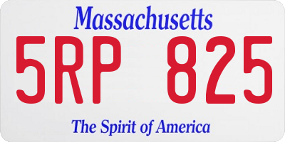 MA license plate 5RP825