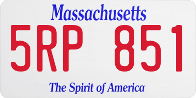 MA license plate 5RP851
