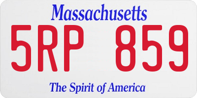 MA license plate 5RP859
