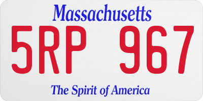 MA license plate 5RP967