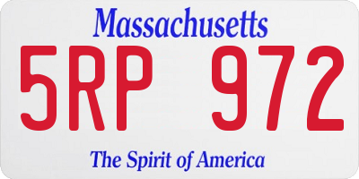 MA license plate 5RP972