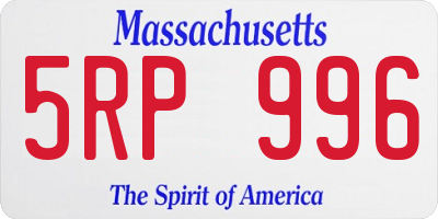 MA license plate 5RP996