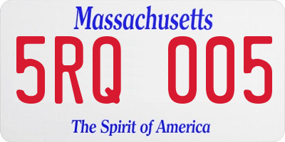 MA license plate 5RQ005