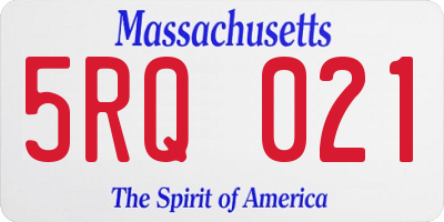 MA license plate 5RQ021