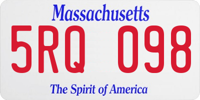 MA license plate 5RQ098
