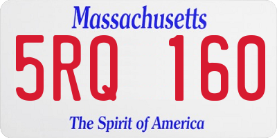 MA license plate 5RQ160