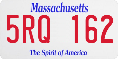 MA license plate 5RQ162
