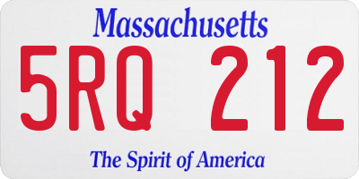 MA license plate 5RQ212