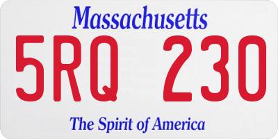 MA license plate 5RQ230