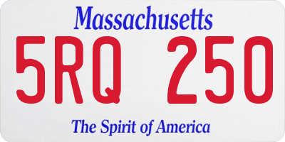MA license plate 5RQ250