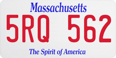 MA license plate 5RQ562