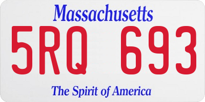 MA license plate 5RQ693