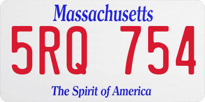 MA license plate 5RQ754