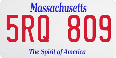 MA license plate 5RQ809