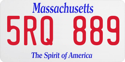 MA license plate 5RQ889