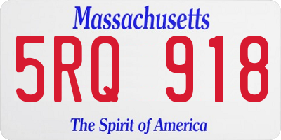 MA license plate 5RQ918