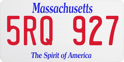 MA license plate 5RQ927