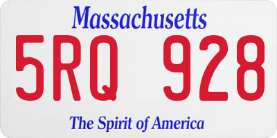 MA license plate 5RQ928