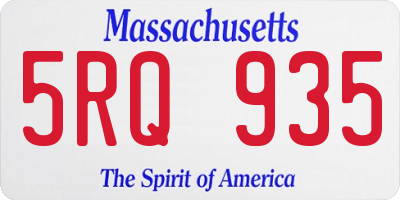 MA license plate 5RQ935