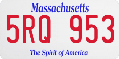 MA license plate 5RQ953