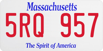 MA license plate 5RQ957