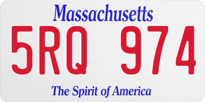 MA license plate 5RQ974