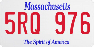 MA license plate 5RQ976