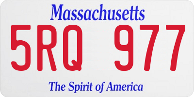MA license plate 5RQ977