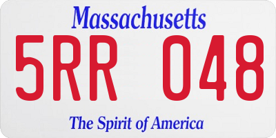 MA license plate 5RR048