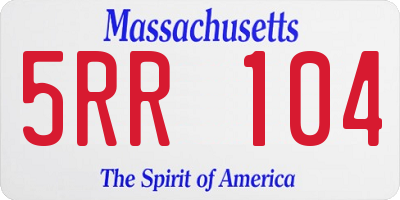 MA license plate 5RR104