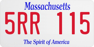 MA license plate 5RR115