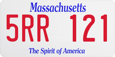 MA license plate 5RR121