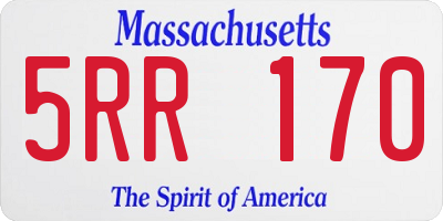 MA license plate 5RR170