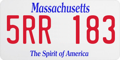 MA license plate 5RR183