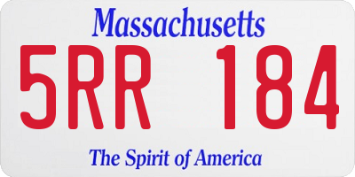 MA license plate 5RR184