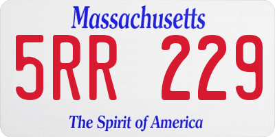 MA license plate 5RR229