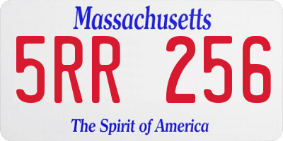 MA license plate 5RR256