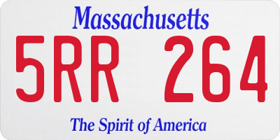 MA license plate 5RR264