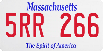 MA license plate 5RR266