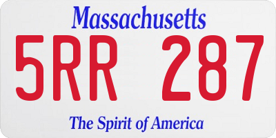 MA license plate 5RR287