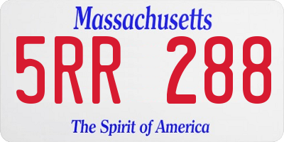 MA license plate 5RR288