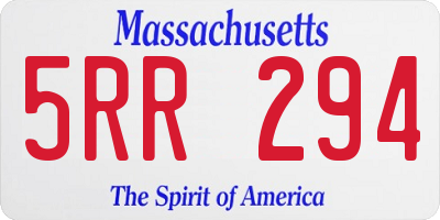 MA license plate 5RR294